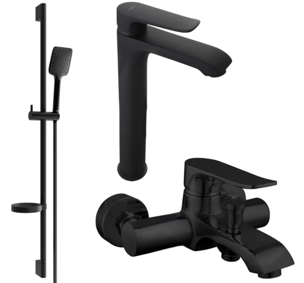 Mexen Pecos DS62 σετ μπάνιου, μαύρο - 72713DS62-70