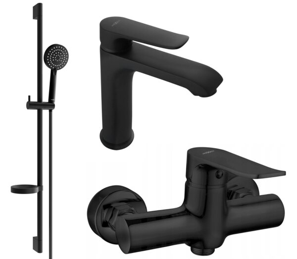 Mexen Pecos DS75 σετ ντους, μαύρο - 72704DS75-70