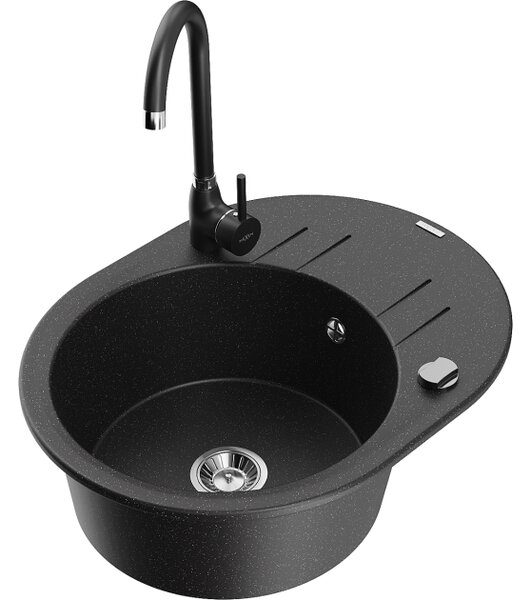 Mexen Kevin νεροχύτης γρανίτης 1-θάλαμος με στραγγιστήρι και μπαταρία