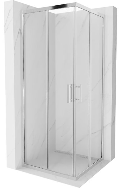 Mexen Rio τετράγωνη καμπίνα ντους 80 x 80 cm, διάφανη, χρωμέ - 860-080-080-01-00