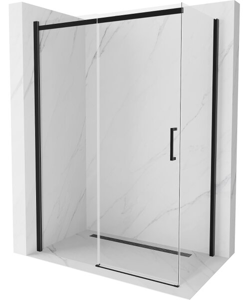 Mexen Omega συρόμενη καμπίνα ντους 130 x 70 cm, διάφανη, μαύρη - 825-130-070-70-00