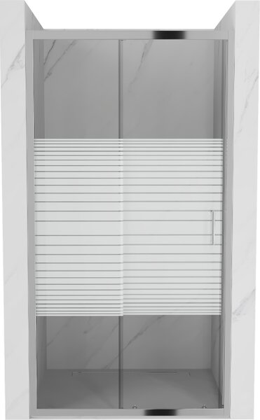 Mexen Apia συρόμενη πόρτα ντους 90 cm, λωρίδες, χρώμιο - 845-090-000-01-20