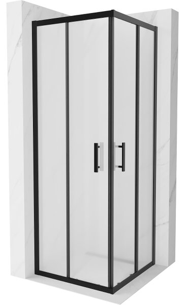 Mexen Rio τετράγωνη καμπίνα ντους 70 x 70 cm, παγωμένο, μαύρο - 860-070-070-70-30