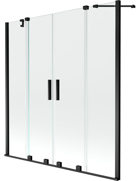 Mexen Velar Duo διπλή συρόμενη καμπίνα ντουζ 140 x 150 cm, διάφανο, μαύρο