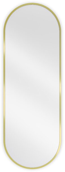 Mexen Loft Οβάλ καθρέφτης μπάνιου 100 x 35 cm, χρυσό πλαίσιο - 9851-100-035-000-50