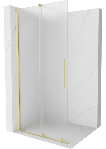 Mexen Velar συρόμενη καμπίνα ντους Walk-in 80 x 200 cm, παγετός 8 mm, χρυσή