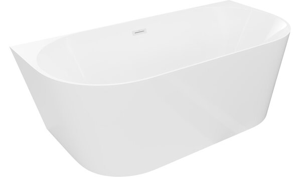 Mexen Oval Slim ελεύθερη μπανιέρα γωνιακή 170 x 80 cm, λευκή, λευκή υπερχείλιση