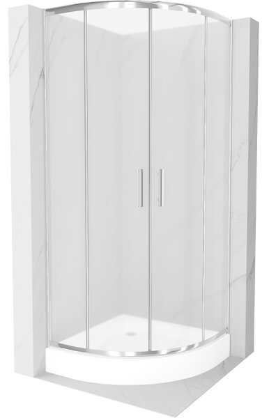 Mexen Rio καμπίνα ντους ημικυκλική 70 x 70 cm, ματ, χρώμιο + μπανιέρα, λευκό