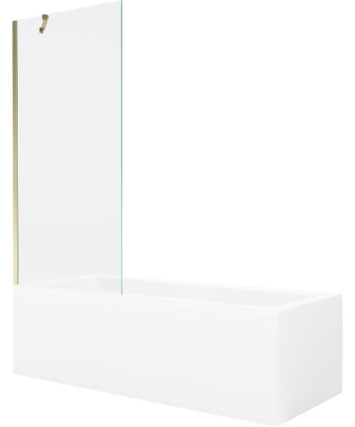 Mexen Cubik ορθογώνια μπανιέρα 160 x 70 cm με επένδυση και μονό φύλλο οθόνης 80 cm