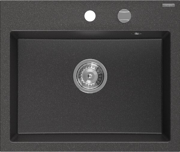 Mexen Oscar νεροχύτης γρανίτης 1-θάλαμος 580 x 490 mm, μαύρος με πιτσιλιές