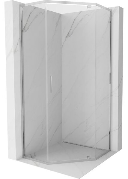 Mexen Exo πεντάγωνο ανοιγόμενο ντους 80 x 80 cm, διαφανές, χρώμιο - 812-080-080-01-00