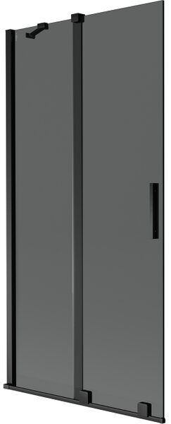 Mexen Velar παραβάν μπάνιου επεκτάσιμο 2 φύλλων 95 x 150 cm, γραφίτης, μαύρο
