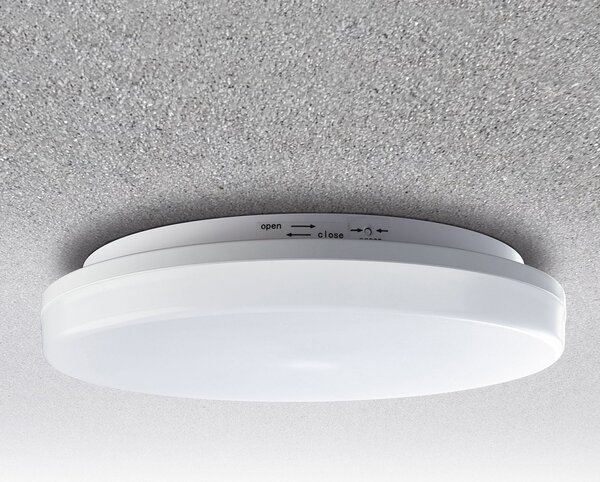 Heitronic Φωτιστικό οροφής LED Pronto, στρογγυλό, ανιχνευτής κίνησης, Λευκό, Πλαστικό, σύγχρονο