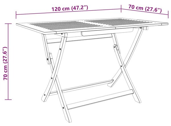 Τραπέζι Κήπου Πτυσσόμενο 120x70x75 εκ. Μασίφ Ξύλο Ευκαλύπτου - Καφέ