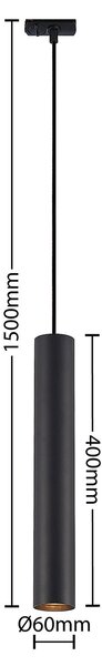 Lindby κρεμαστό φωτιστικό Linaro, 40 cm, μαύρο, 1-φασικό, GU10, Μαύρο, Σαλόνι / τραπεζαρία, Μέταλλο, σύγχρονο, Κρεμαστά μονής φλόγας