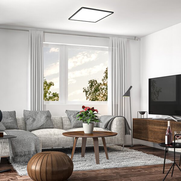 B.K. Licht LED Panel Slim Remote RGBW, 42 x cm, μαύρο, οπίσθιος φωτισμός, ρυθμιζόμενος, Μαύρο, Μελέτη / Γραφείο, Πλαστικό