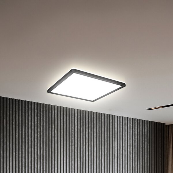 B.K. Licht LED Panel Slim Remote RGBW, 29 x cm, μαύρο, οπίσθιος φωτισμός, ρυθμιζόμενος, Μαύρο, Μελέτη / Γραφείο, Πλαστικό
