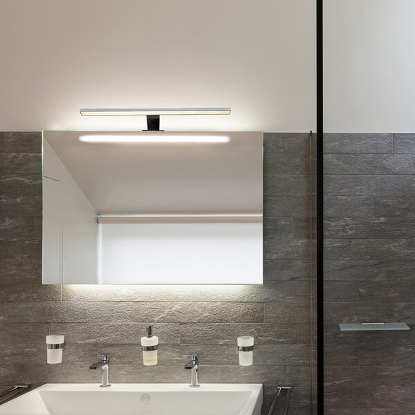 B.K. Licht Φωτιστικό LED για καθρέφτη Mira, Π 60 cm, χρώμιο, μέταλλο, 4.000 K, Ασημένιο, Μπάνιο