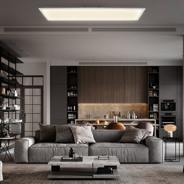 B.K. Licht LED Panel Brian CCT, λευκό, 100 x 25 cm, τηλεχειριστήριο, ρυθμιζόμενος, Λευκό, Μελέτη / Γραφείο, Μέταλλο