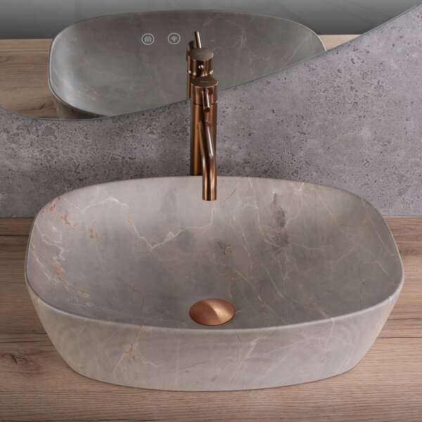 Πάγκος νιπτήρας Rea Freja Beige 51 x 39.5 x 14 cm