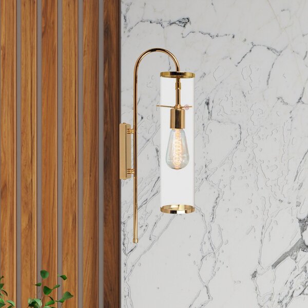 ROYALTECH Φωτιστικό τοίχου Leona, χρυσό χρώμα, ύψος 57 cm, μέταλλο, E27, ρυθμιζόμενος, Σαλόνι / τραπεζαρία, Μέταλλο, σύγχρονο