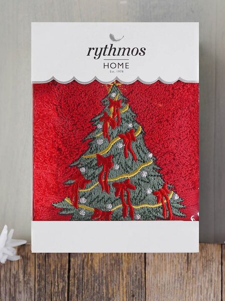 ΠΕΤΣΕΤΑ ΠΡΟΣΩΠΟΥ ΚΟΥΤΙ RYTHMOS CHRISTMAS TERRY GIFT ΕΛΑΤΟ 50X90 ΚΟΚΚΙΝΟ