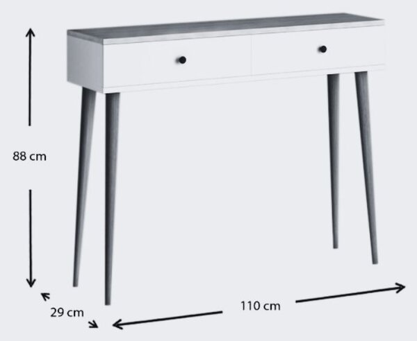 Κονσόλα Alis Megapap χρώμα γκρι ρετρό 110x29x88εκ