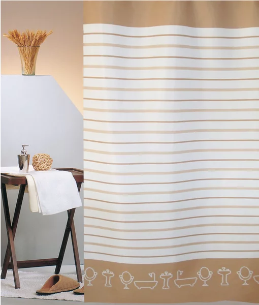 Κουρτίνα Μπάνιου (240x180) Με Κρίκους San Lorentzo Bathtubs Beige