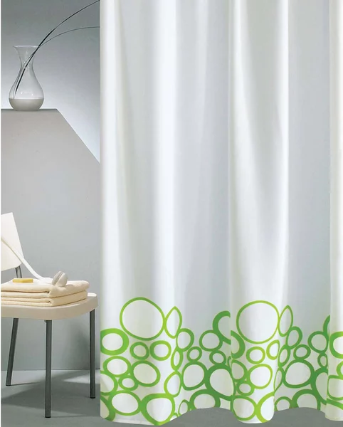 Κουρτίνα Μπάνιου (180x200) Με Κρίκους San Lorentzo Bubbles Green
