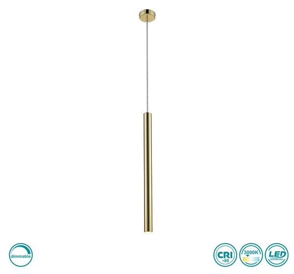 Φωτιστικό Κρεμαστό Viokef Elliot 4201700 Χρυσό Dimmable