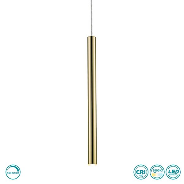 Φωτιστικό Κρεμαστό Viokef Elliot 4201700 Χρυσό Dimmable