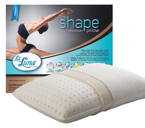 Μαξιλάρι Ύπνου Ανατομικό Μέτριο (40x60+16) La Luna Shape Retention Memory Foam