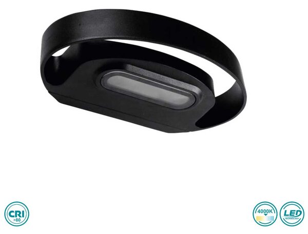 Απλίκα Εξωτερικού Χώρου LED SpotLight 7737 Μαύρη (4000K)