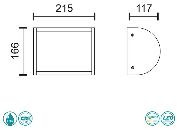 Απλίκα Εξωτερικού Χώρου LED SpotLight 7753 Μαύρη (3000K)