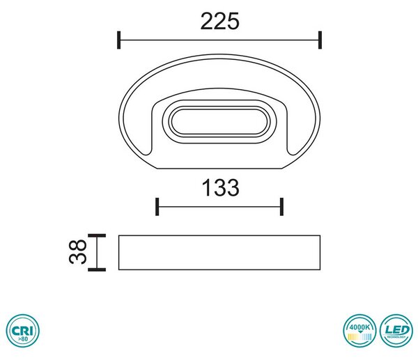 Απλίκα Εξωτερικού Χώρου LED SpotLight 7737 Μαύρη (4000K)