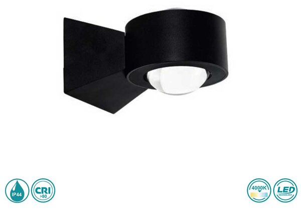 Απλίκα Εξωτερικού Χώρου LED SpotLight 7744 Μαύρη (4000K)