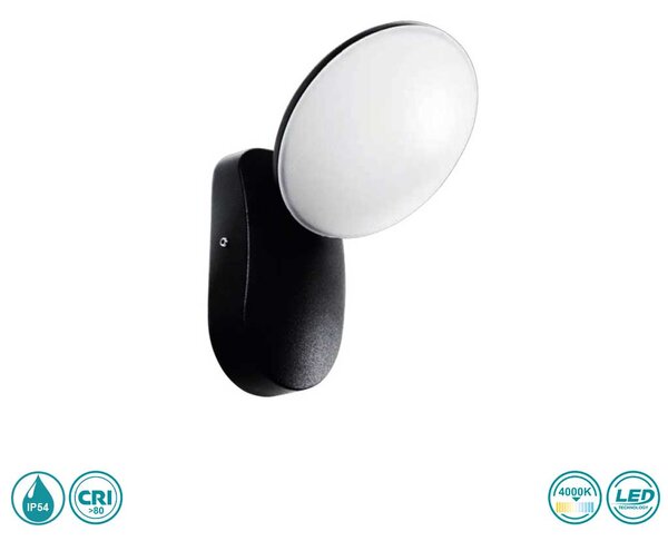 Απλίκα Εξωτερικού Χώρου LED SpotLight 7752 Μαύρη (4000K)