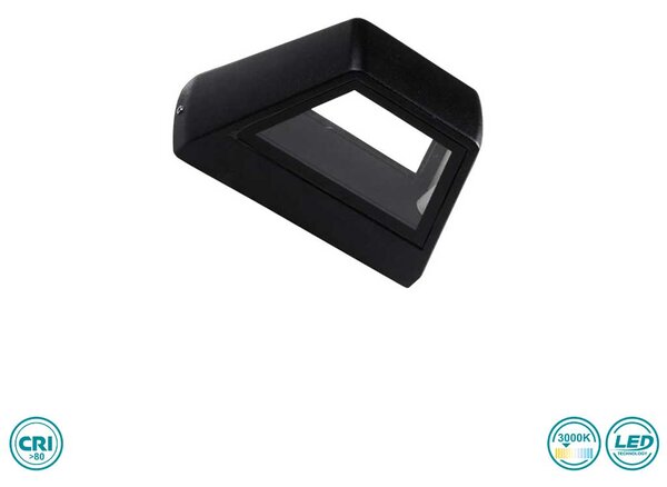 Απλίκα Εξωτερικού Χώρου LED SpotLight 7734 Μαύρη (3000K)