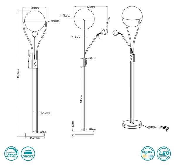 Φωτιστικό Δαπέδου Trio Lighting Chris 478310206