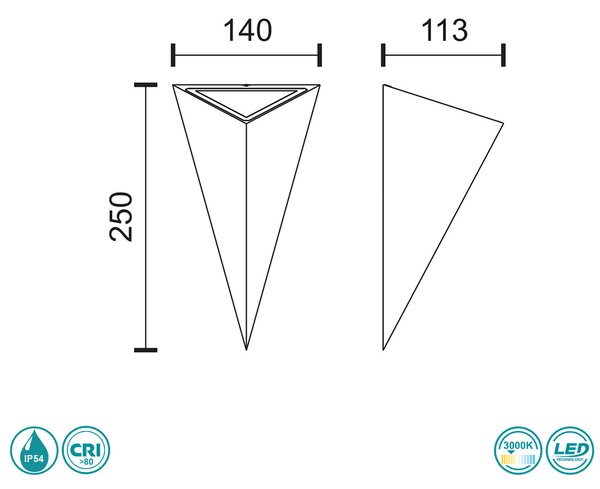 Απλίκα Εξωτερικού Χώρου LED SpotLight 7719 Ασημί (3000K)