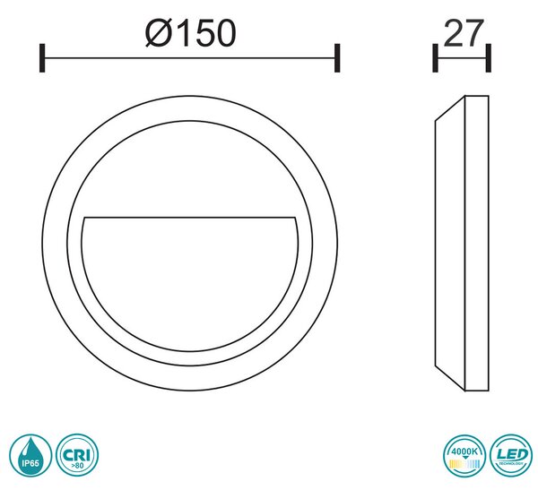 Απλίκα Εξωτερικού Χώρου LED SpotLight 5919 Γκρι (4000K)