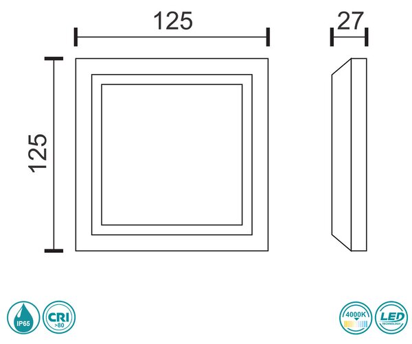 Απλίκα Εξωτερικού Χώρου LED SpotLight 5916 Γκρι (4000K)