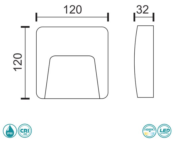 Απλίκα Εξωτερικού Χώρου LED SpotLight 5921 Γκρι (4000K)