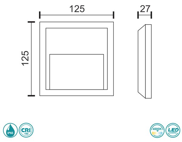 Απλίκα Εξωτερικού Χώρου LED SpotLight 5917 Γκρι (4000K)