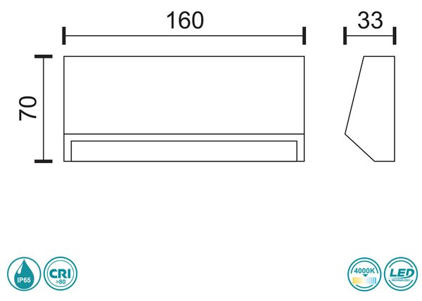 Απλίκα Εξωτερικού Χώρου LED SpotLight 5923 Γκρι (4000K)