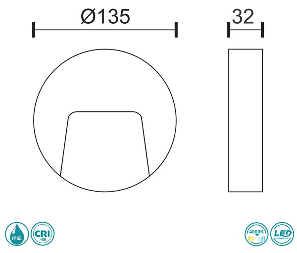 Απλίκα Εξωτερικού Χώρου LED SpotLight 5920 Γκρι (4000K)