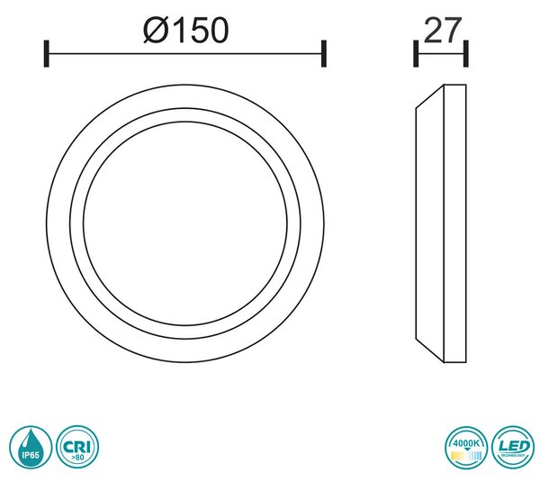 Απλίκα Εξωτερικού Χώρου LED SpotLight 5918 Γκρι (4000K)