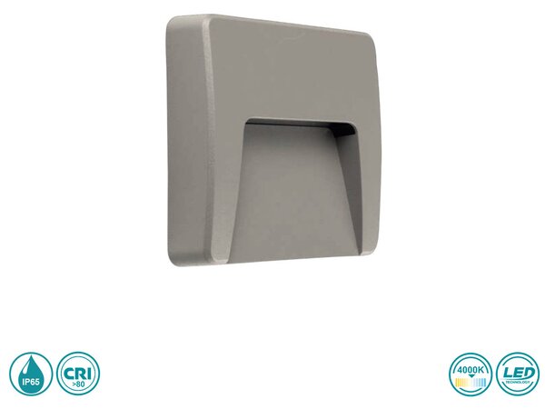 Απλίκα Εξωτερικού Χώρου LED SpotLight 5921 Γκρι (4000K)