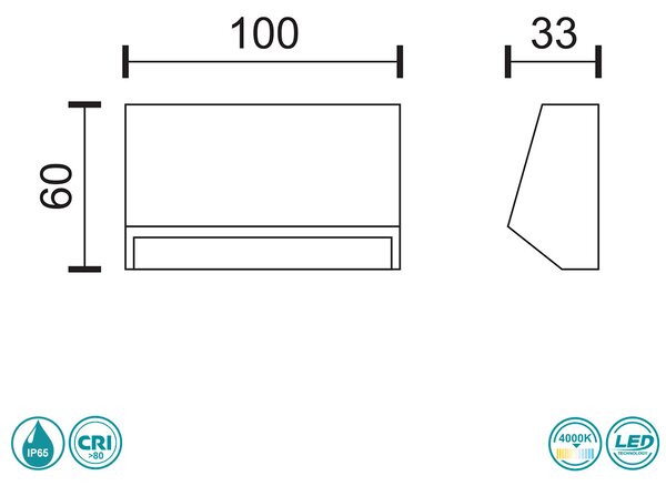 Απλίκα Εξωτερικού Χώρου LED SpotLight 5922 Γκρι (4000K)