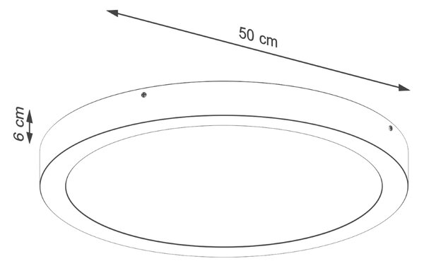 Sollux Φωτιστικό οροφής ONYX 50 λευκό LED 3000K,αλουμίνιο,1x32W